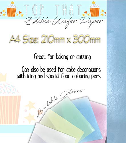 25 Sheets of Blue Edible Wafer Paper - A4 Sized for Baking Cutting Printing Cake Decorating