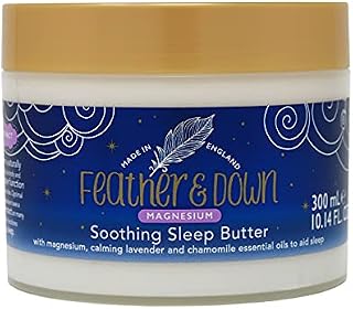 Feather & Down Magnesium Soothing Sleep Butter (300ml) - With magnesium, calming lavender & chamomile essential oils to aid sleep. Vegan Friendly & Cruelty Free.
