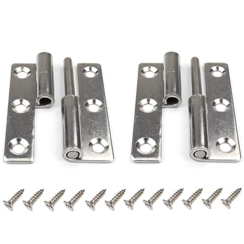 Lift Off Door Hinges, Heavy Duty Window Detachable Hinge 304 Stainless Steel for Internal External Doors (RightHanded, 4inch-2pcs)