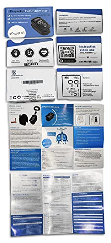 Fingertip Pulse Oximeter, Blood Oxygen Saturation Monitor (SpO2) with Heart Rate Detection and Pulse Bar Graph, White Bright Digital LED Display, Batteries and Carry Case Included
