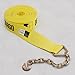 Two 4-in. X 30-Ft. Heavy-Duty Winch Straps with Chain End and Grab Hook, 16,200 Lbs. Break Strength | Chain TieDowns by DC Cargo Mall