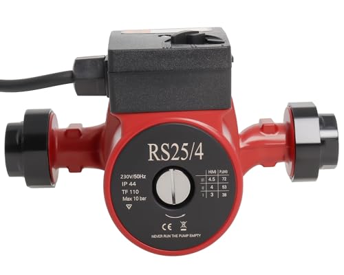 Pompe de Circulation D'eau Chaude RS25/4-180, Circulateur pour Chauffage Central 72W, Pompe à Pression pour Circulateur Domestique Réglage à Trois Vitesses par Poweka