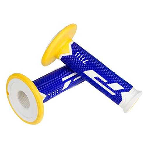 Manopole MX 788-245 tripla densità in gomma bianco blu e giallo