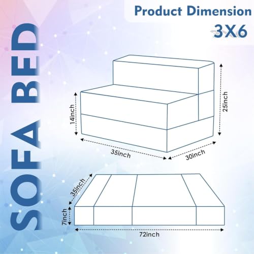 Image of Rosebell Foldable 3X6 Feet 1 - Seater Printed Sofa Cum Bed, Sofa Bed- Washable Cover- Perfect for Living Room & Office, Multicolor