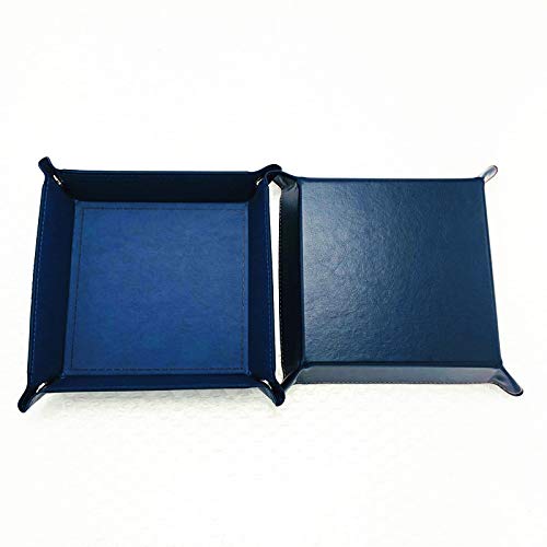 Tooloflife Red PU Leather Square Tray Bedside Organiser Jewellery Valet Tray Desk Storage Plate for Key Coin Trinket Phone Jewelry Wallet - Image 4