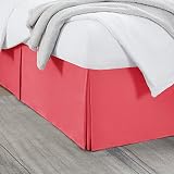 Nestl Coral Pink Bed Skirt King Size - King Bed Skirt 14 Inch Drop - Brushed Microfiber Bed Skirts - Hotel Quality Pleated Bed Skirt - Shrinkage & Fade Resistant