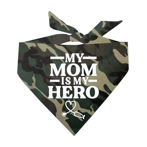 My Mom is My Healthcare Hero Dog Bandana (Camo, XS 333)
