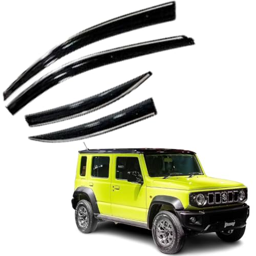 Image of CAR SAAZ Chrome Line Door Visor for Jimny (2023-present) (Set of 4Pcs) | Rain Guard | Wind Deflector