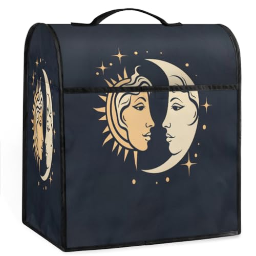 Coffee Maker Cover Sun Moon Bohemian Kitchen Appliance Covers Small Appliance Covers Blender Cover Juicer Cover Dust Covers for Kitchen Appliances with Top Handle and Pockets,Washable,B843