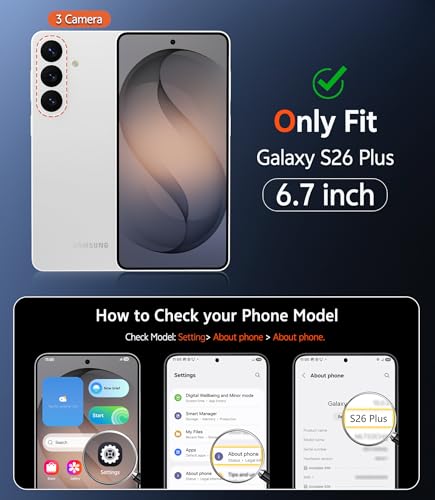 Image of FNTCASE for Samsung Galaxy S26-Plus Case: Clear Magnetic Phone Cases with Screen Protector Compatible with Magsafe Slim Anti Yellowing Shockproof Protective Transparent Cover (Black Magnetic)