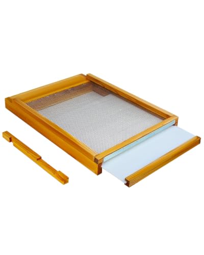 vensovo Beehive Screened Bottom Board for 10 Frame Langstroth Hives Beeswax-Coated Base with Solid Wood Frame Ventilation & Moisture Control (22 x 16 x 2.6 Inch)