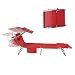 Produktbild SoBuy OGS48-R Sonnenliege mit abnehmbarem Kopfkissen und verstellbarem Sonnendach Gartenliege mit Seitentasche Strandliege Relaxstuhl Liegestuhl klappbar Rot bis 150 kg belastbar