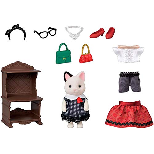 SYLVANIAN FAMILIES La valisette de mode et grande sœur chat bicolore - vue 6