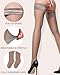 LABELLA Breathable & Sheer Peacock Plume Stockings for Women, Non-Slip Silicone Lace Top, Fully-Fashion Heel Design