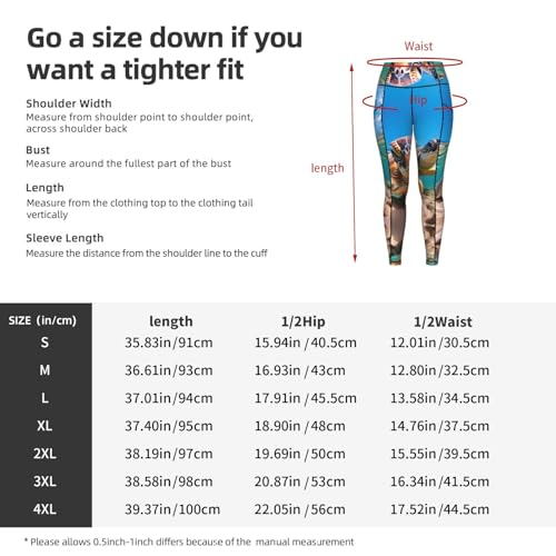 Leggings con estampado de tortugas anti-transparencias con bolsillos útiles 5