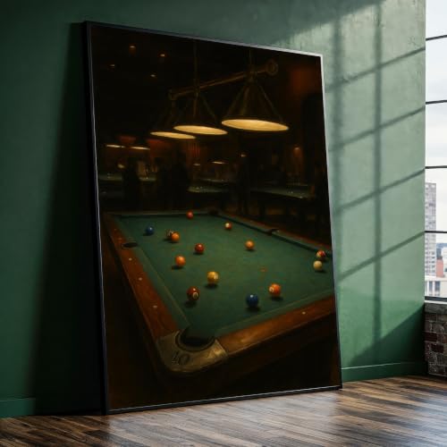 Tableau sur toile billard vintage pour habiller les murs d'un bar privé