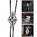 Shurhome Vintage Western Bolotie Necktie with Colorful Flowers Shape Pendant Necklace Fashion Jewelry Accessory Vintage