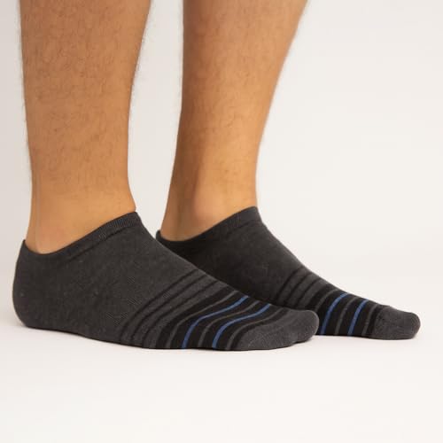 Image of 6 Pairs Multicolor lining Design Cotton Ankle Length Socks for Men & Women | Combed Cotton with Extra Soft Ankle Length | Suitable for all Season | Multicolor | Free Size | Pack of 6 Pairs