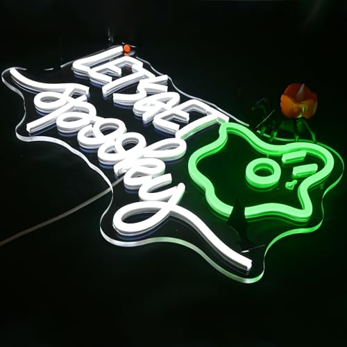 Image of Let's Get Spooky Neon Sign Led Neon Lights for Wall Decor Halloween Light Up Signs for Game Room Bedroom Home Beer Bar Club Man Cave Shop Decorations Gifts For Kids