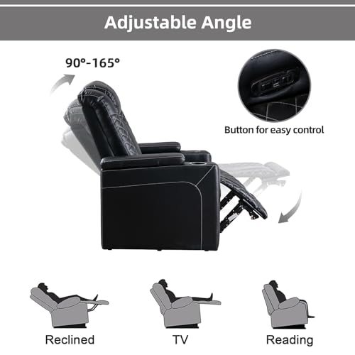 Sillón reclinable eléctrico piel sintética negro miniatura 7