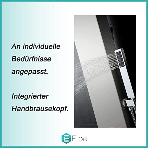 Edelstahl Gartendusche Elbe Juist mit Überkopfdusche und Handbrause