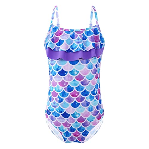 CHICTRY Kids Girls Floral Printed Ruffles Cirss Cross Back One Piece Swimsuit Bathing Suit Beachwear