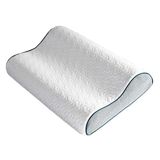Bedsure Almohada Cervical Viscoelástica Ortopédica - Almohada para Cuello de Forma Ergoconómica con Altura Ajustable Reduce Problemas Dolores Cervicales, con Espuma de Memoria, 40x60x10/12 cm