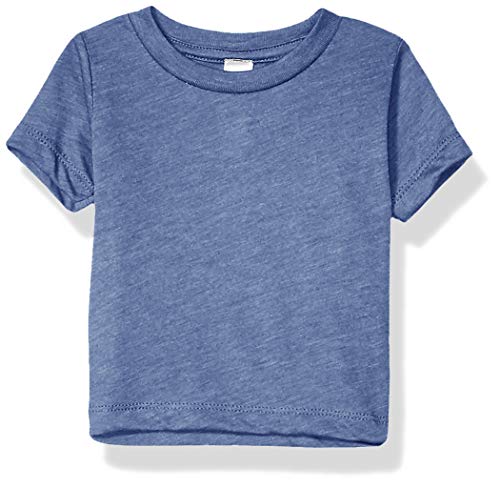 Marky G Apparel Baby Short Sleeve Crewneck T-Shirt, Blue Triblend, 6-12 Months