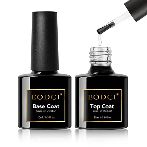 eodci Nail Gel No Wipe Base Top Coat Set, 2Pcs ...