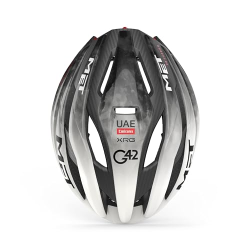 MET Trenta 3K Carbon MIPS Road Bike Helmet | Aerodynamic Racing Helmet for Adults, Carbon Fiber Construction, MIPS AIR Tech, Sunglasses Port, UAE Team Emirates Limited Edition, Medium