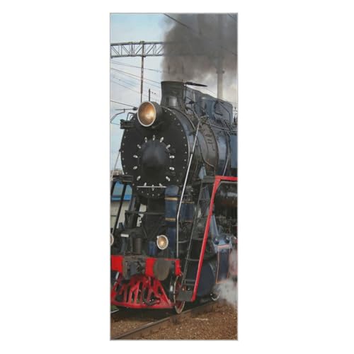Fygkptb Old Steam Train in Clouds of Smoke Rides by Rail Yoga Towel Non Slip Yoga Mat Cloth Foldable Yoga Towel Sweat Absorbent Yoga Towel with Storage Mesh Bag 73 x 27 inch