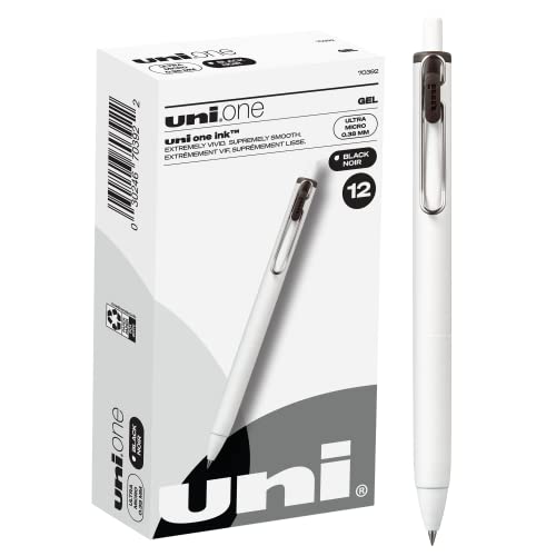 Uniball-Gel-Pen-12-Pack-038mm-Ultra-Micro-Black-Ink-Smooth-Writing-Office-Supplies