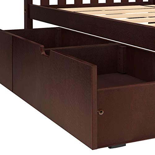 Max & Lily Full Bed, Bed Frame With Headboard For Kids With Storage Drawers, Slatted, Espresso #TOP6