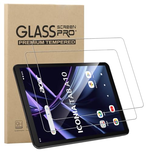GEJEFA Protector de Pantalla para Acer Iconia Tab A10 10.1 Pulgadas, 2 Pack 9H Dureza Cristal...