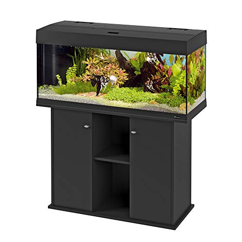 Ferplast Mobile supporto per acquario STAND DUBAI 100 con ante e ripiani, Piedini regolabili, Piano resistente all’acqua, 101 x 41 x h 73 cm, Legno Nero