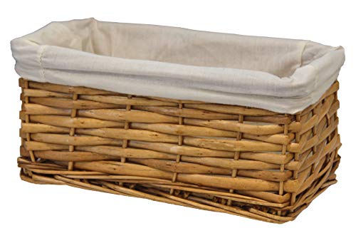 Vintiquewise QI003052.S Willow Shelf Basket White Lining (Small), Brown