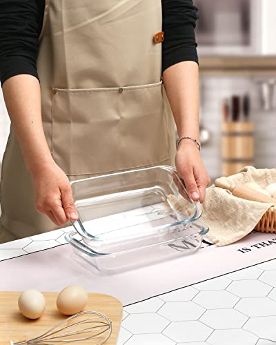 Mini-1 Quart Glass Baking Dish For Oven, 2 Pack Single Serving Glass Pan For Cooking Oblong Casserole Dish Rectangular Baking Pan Glass Bakeware #TOP2