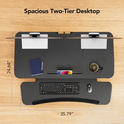 Huanuo HNSSD10B Standing Desk Converter, 36 Inch Sit To Stand Desk thumb #6