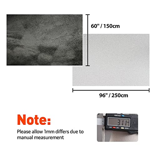 HOMCHEK Black Car Suede Headliner Fabric 96" L × 60" W Foam Backing Material 1/9" 3mm DIY Home Auto Roof Repair Protect A/B/C Pillar Craft Car Interior Carpet Replacement 40.35 sqft