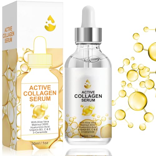 Collagen Serum, Vitamin C Serum For Face, Deep Wrinkle Filler For Women & Men, Boost Collagen, Repair, Moisturizing, Firming Face Cream, Skincare With Hyaluronic Acid, Niacinamide,30ml