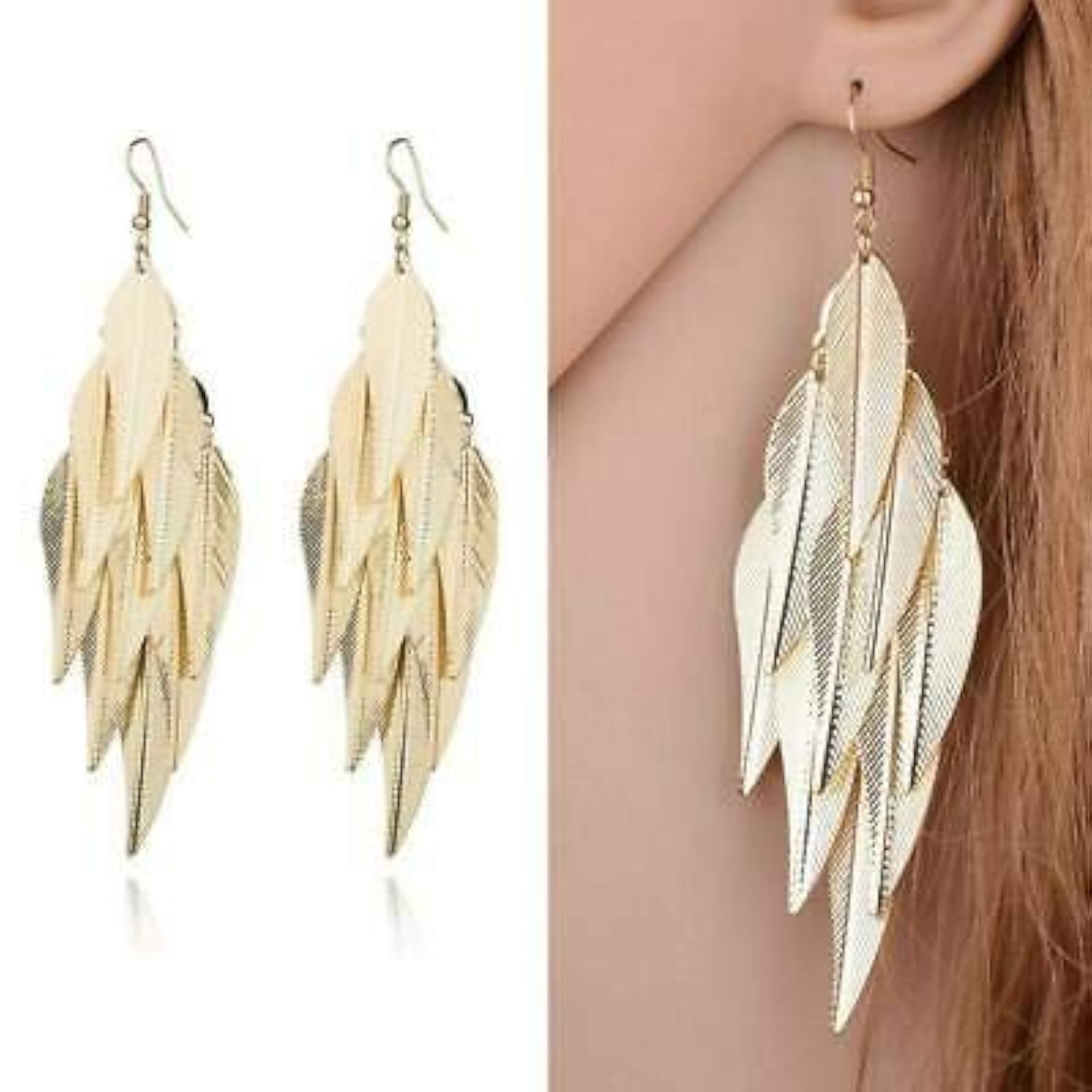 Women's Baroque Leaves Long Tassel Dangle Earrings