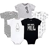 Little Treasure Unisex Baby Cotton Bodysuits, But First Milk, 3-6 Months
