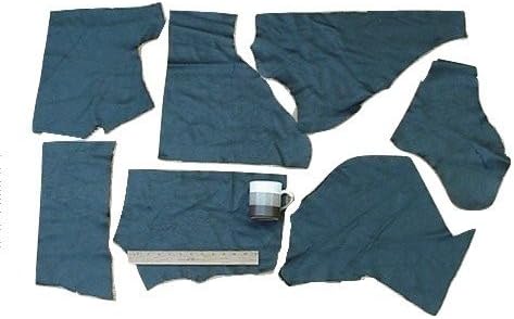 Scrap Upholstery Leather Black Large Pieces, Light Weight, 12 Square Feet