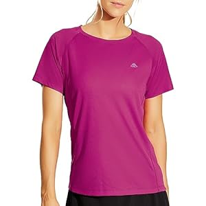 Haimont Women’s Athletic Workout Running Shirts Lightweight Quick Dry Raglan Short Sleeve Tops for Gym Hiking Exercise