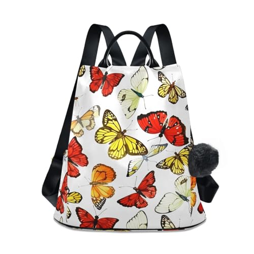 Sac à dos antivol grande capacité imprimé papillon vintage chic