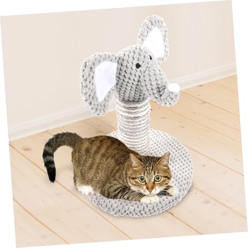 Poste rascador para gatos con diseño elefante y cebra miniatura 3