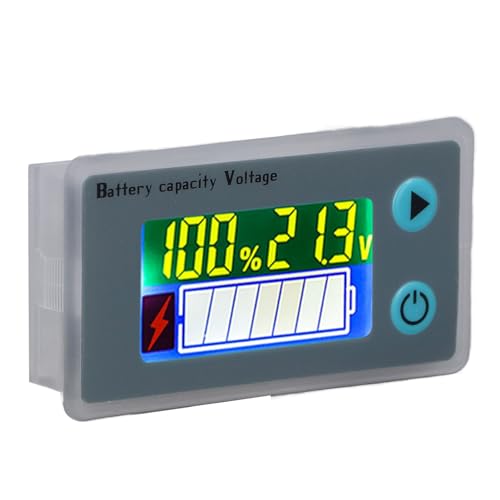 TOPINCN Probador de Voltaje de Capacidad de Batería Digital LCD, Valores de Temperatura de Visualización Clara, Pantalla Impermeable para Motocicletas Eléctricas 10-100V