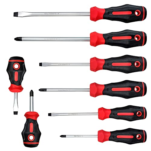 Image of YY 8-Piece Assorted Screwdriver Set (PH #1 X 3 inch, PH #2 X 4 inch, 3 /16 inch X 4 inch, 1 /4 inch X 4 inch, 5 /16 inch X 6 inch)