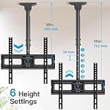 PERLESMITH Ceiling TV Bracket - Adjustable Swivel Ceiling Mount for Most 26-65 inch TVs, Full Motion Ceiling TV Mount, Supports up to 50kg, Max VESA 400x400mm, PSCM2-E - Image 3