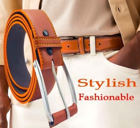 UNAGARRISE Men's Khaki Leatherette Belt - Image 2